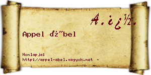 Appel Ábel névjegykártya