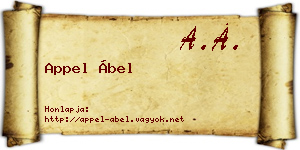 Appel Ábel névjegykártya